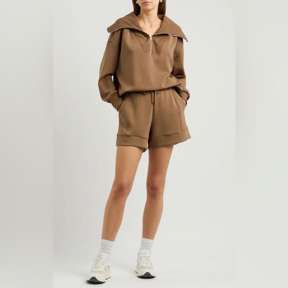 Varley Pants - 🧸 NWT Varley Atrium Shorts 4.5” Golden Bronze Drawstring Lounge Small